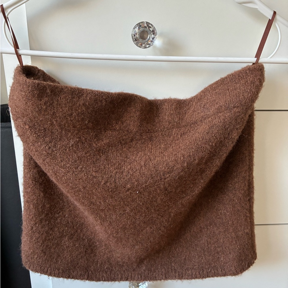 Vince women’s Brown Strapless Knit Sweater Tube Top